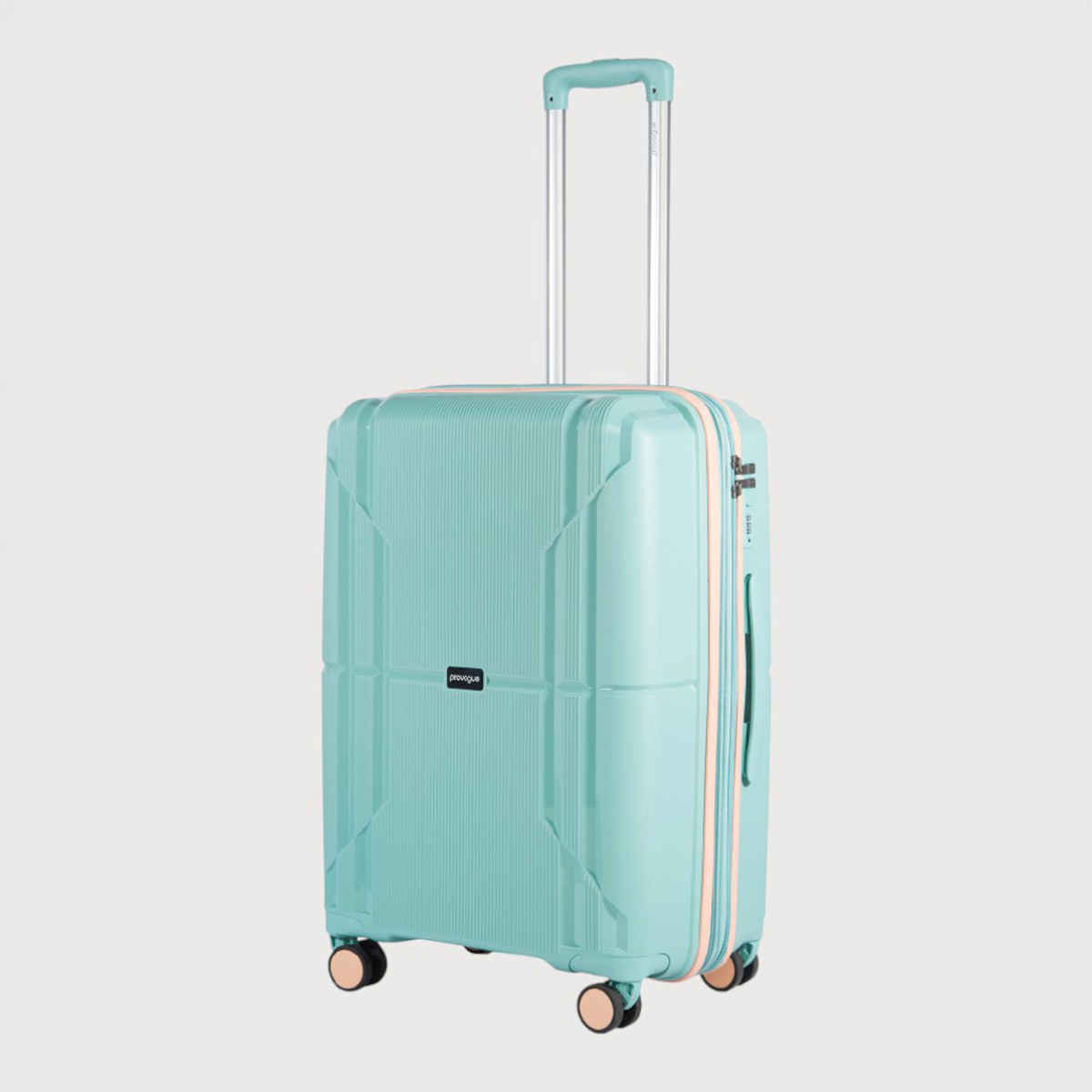 Provogue Lumina Hard-Sided PP Medium Check-in Luggage Trolley Bag | Turquoise Blue - 65 cm