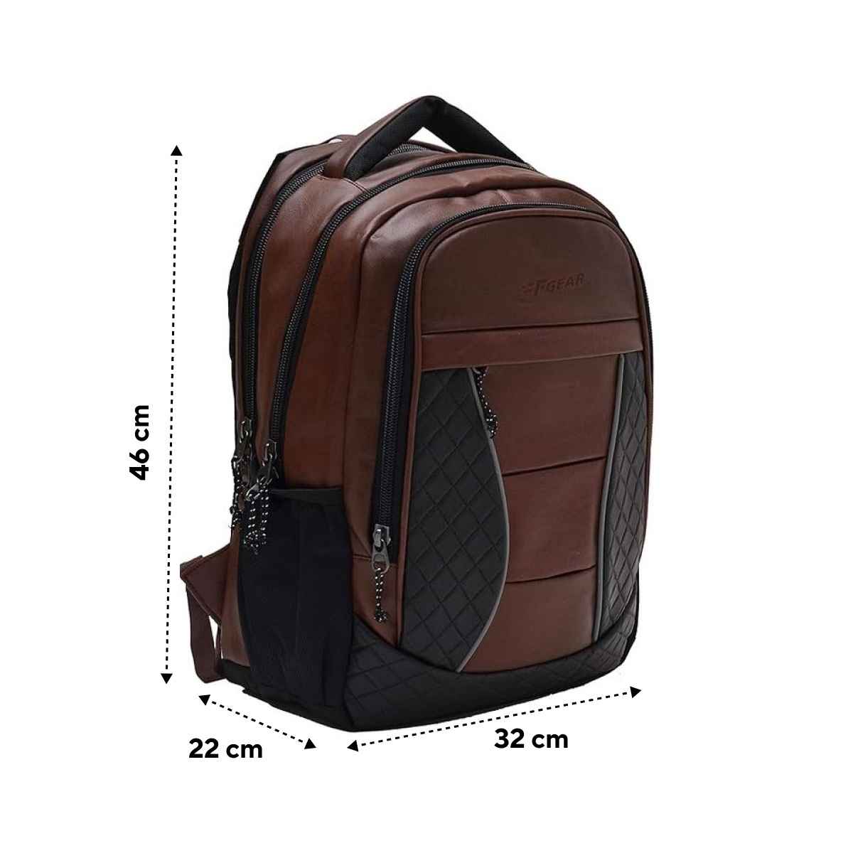 F Gear Unisex Solid Synthetic 32 L Laptop Backpack | Brown - M