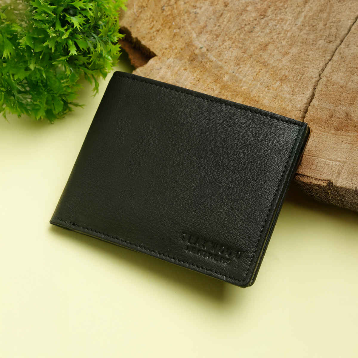 Teakwood Men's Leather SS Slim Coin Wallets | Wlt140Bl | Black