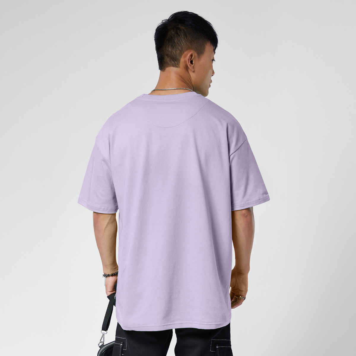 The Souled Store Solids- Deep Lavender Oversized T-Shirts, Lavender, S