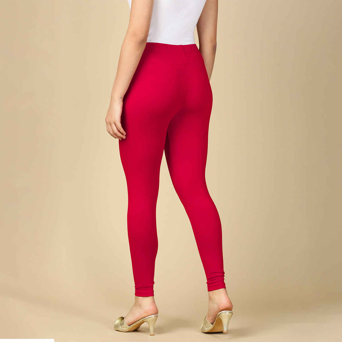 PYNK By Lux Cozi Women Flexi-fit 360 Stretch Ankle Length Premium Cotton Leggings| Pink | Free Size