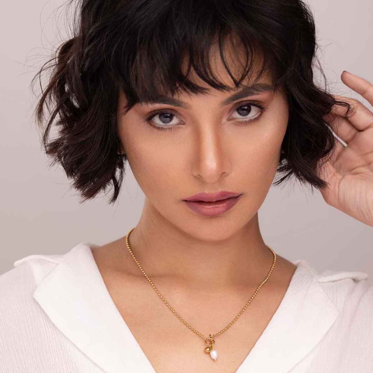 Palmonas Dainty Beaded Pearl Chain For Womens | Waterproof And Anti-Tarnish