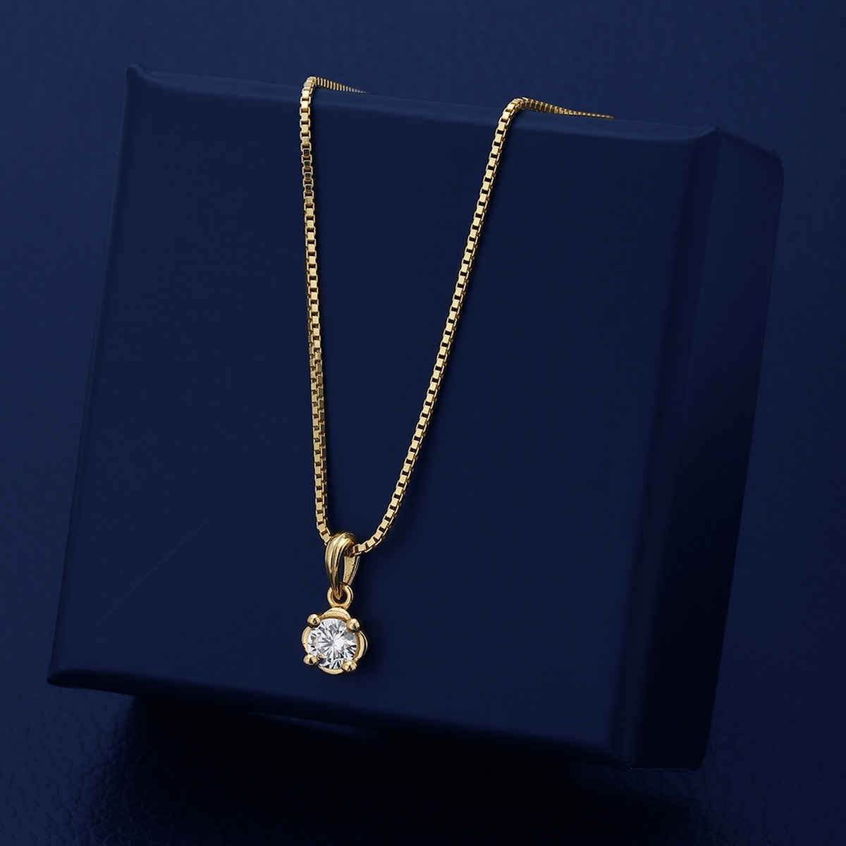 Carlton London 18kt Gold Plated with CZ Pendant and Chain | FJN4017