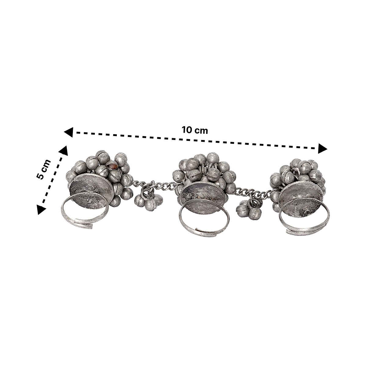 Teejh Teejh Chasmum Ghungroo Silver Oxidised Ghungroo Ring