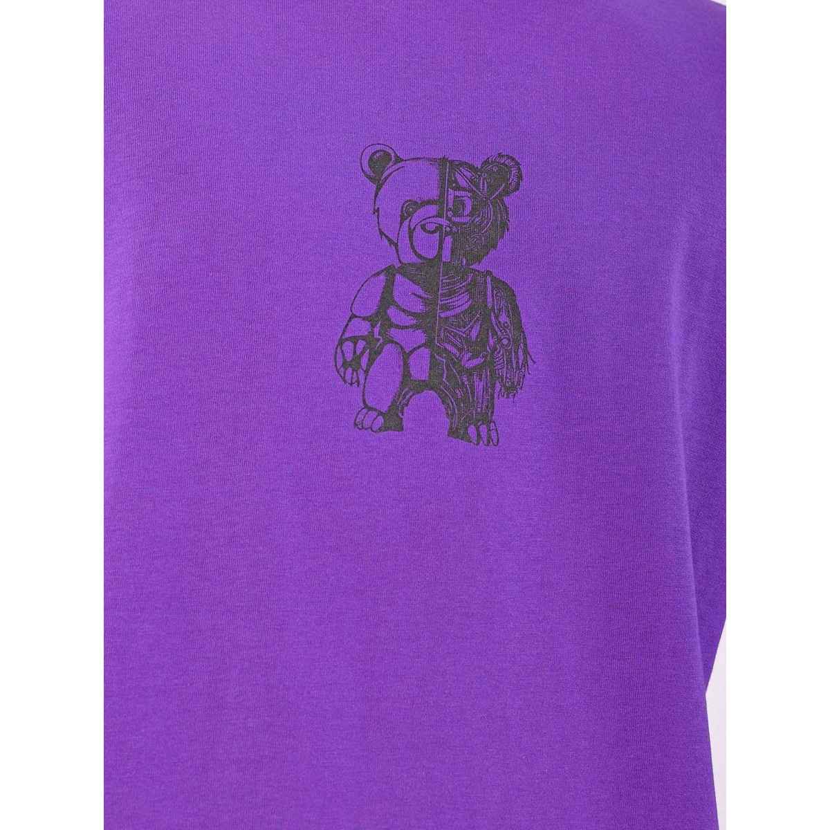 The Indian Garage Co Men's Casual Boxy Placement Print T-shirt | 1023-Mtee-165-3 | Dusted Grape - XL