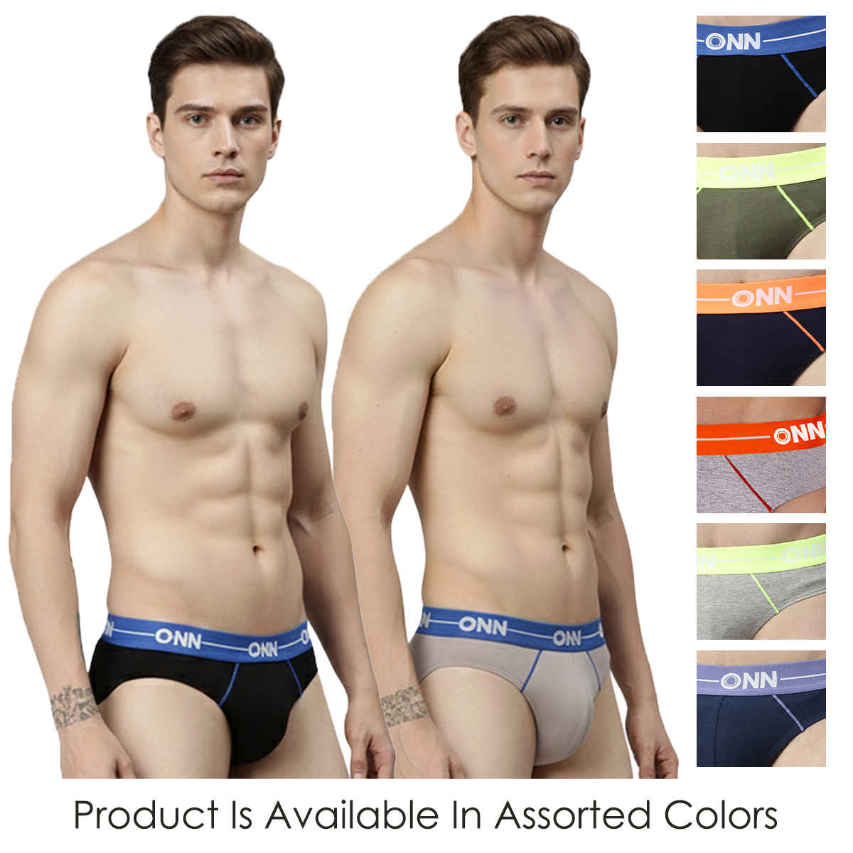 ONN Men's Luxury Brief | Premium Comfort & Stylish Fit | Assorted - L