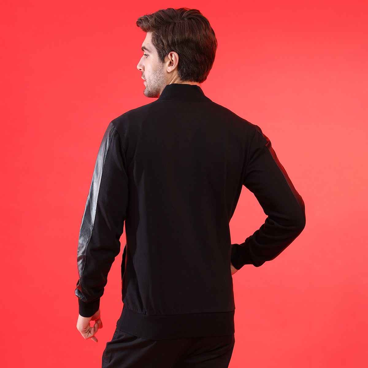 Campus Sutra Men's Jacket | Black - L