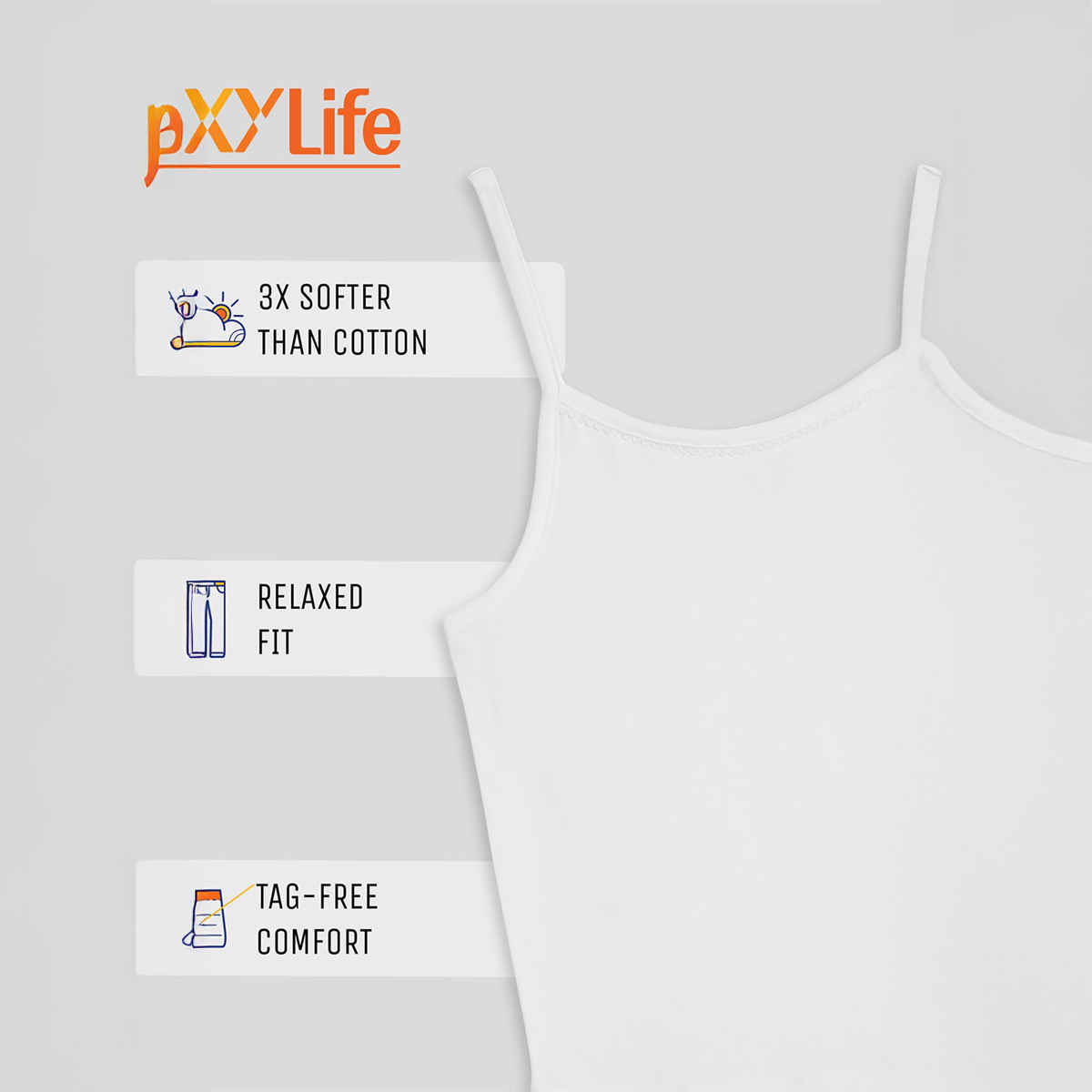 XY Life Slips for Girls, Tencel Modal, Antimicrobial - White+Skin | 13-14Y| Pack Of 2