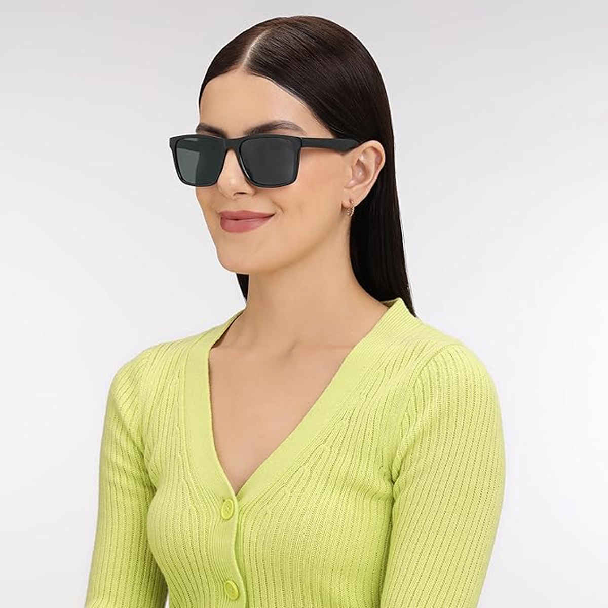 Vincent Chase By Lenskart Unisex Polycarbonate Wayfarer Sunglasses | Black - L