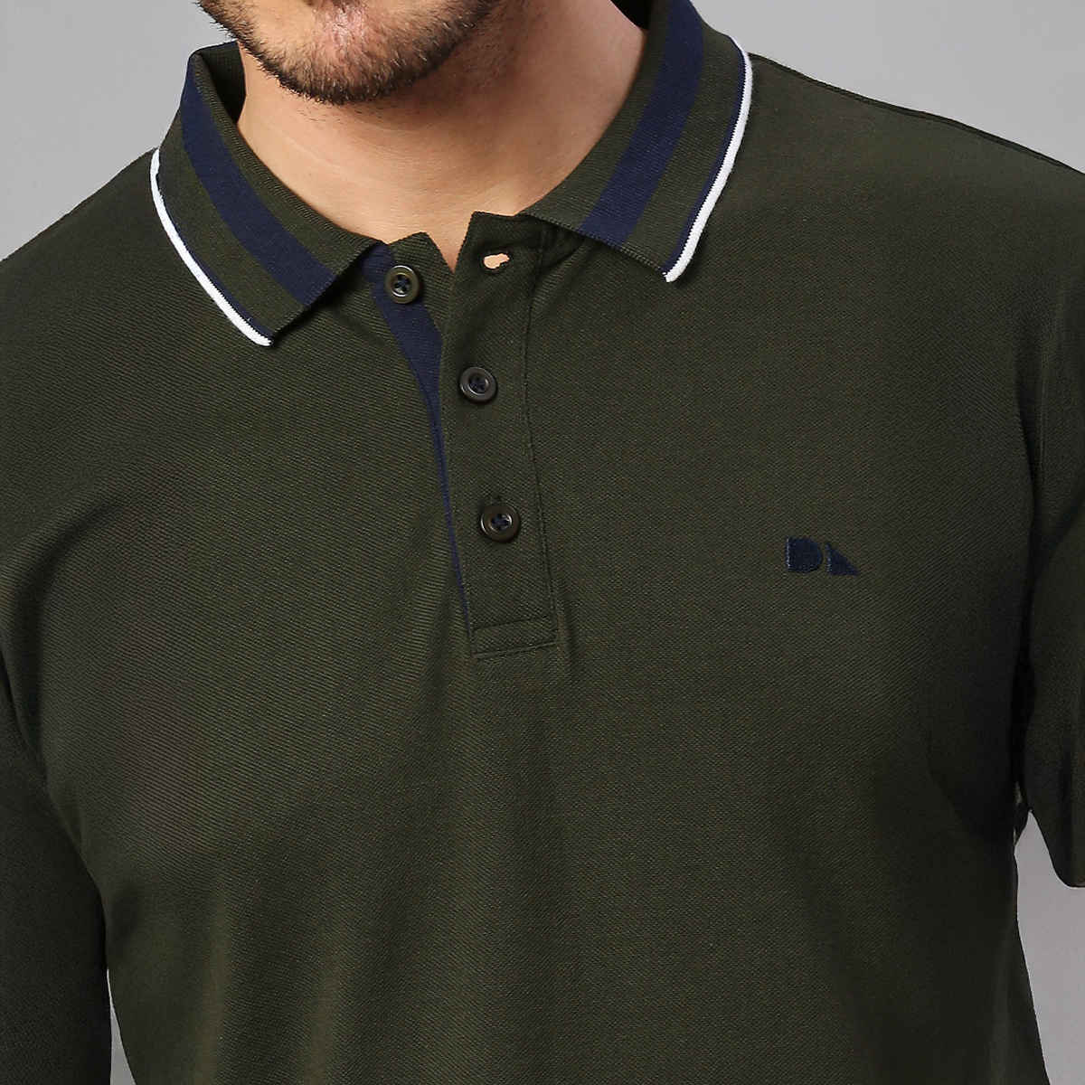 Dennis Lingo Men's' Solid Half Sleeve Polo T-shirt | Green | L