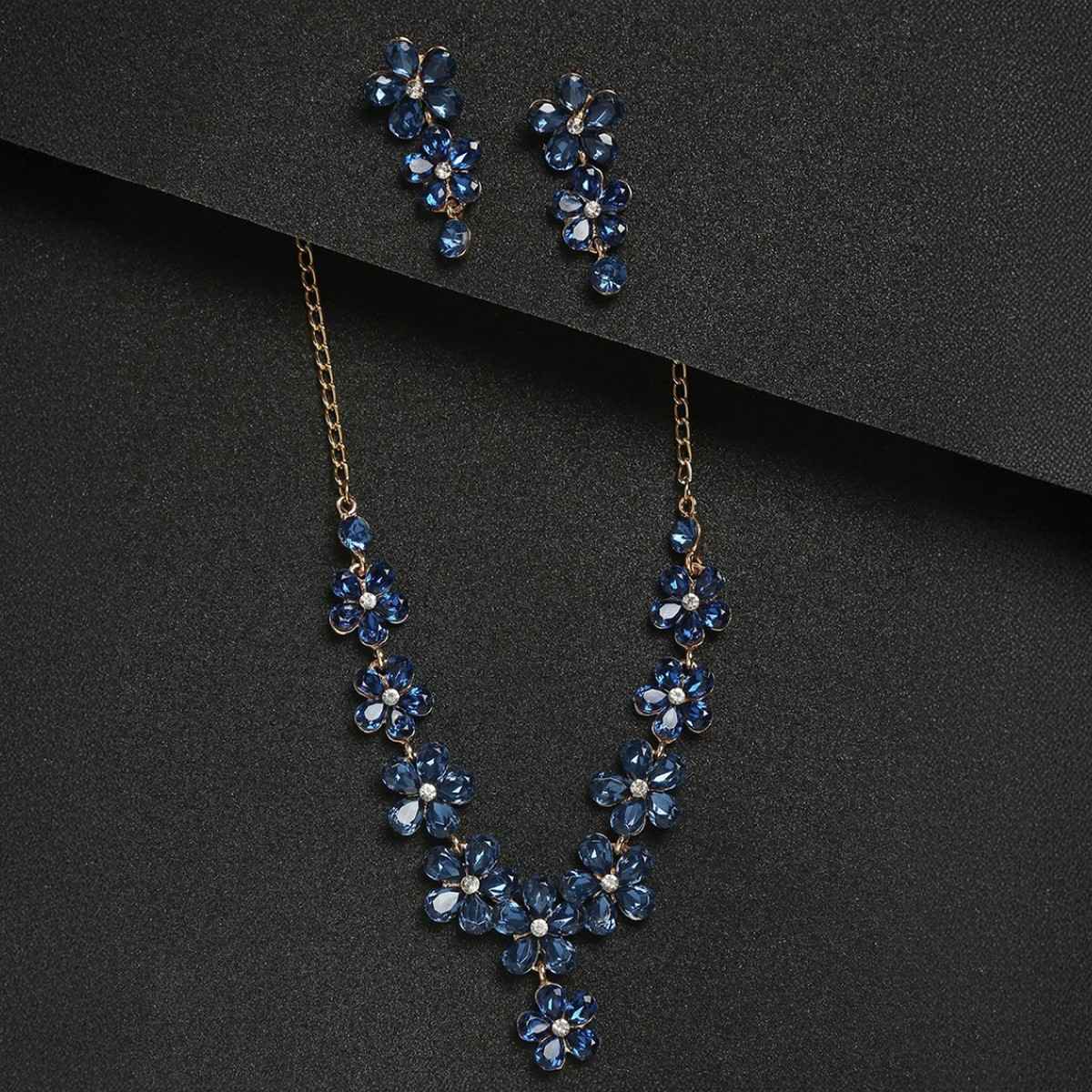 YouBella Jewellery Sets for Women Crystal Necklace with Earrings for Girls/Women (YBNK - 5769)