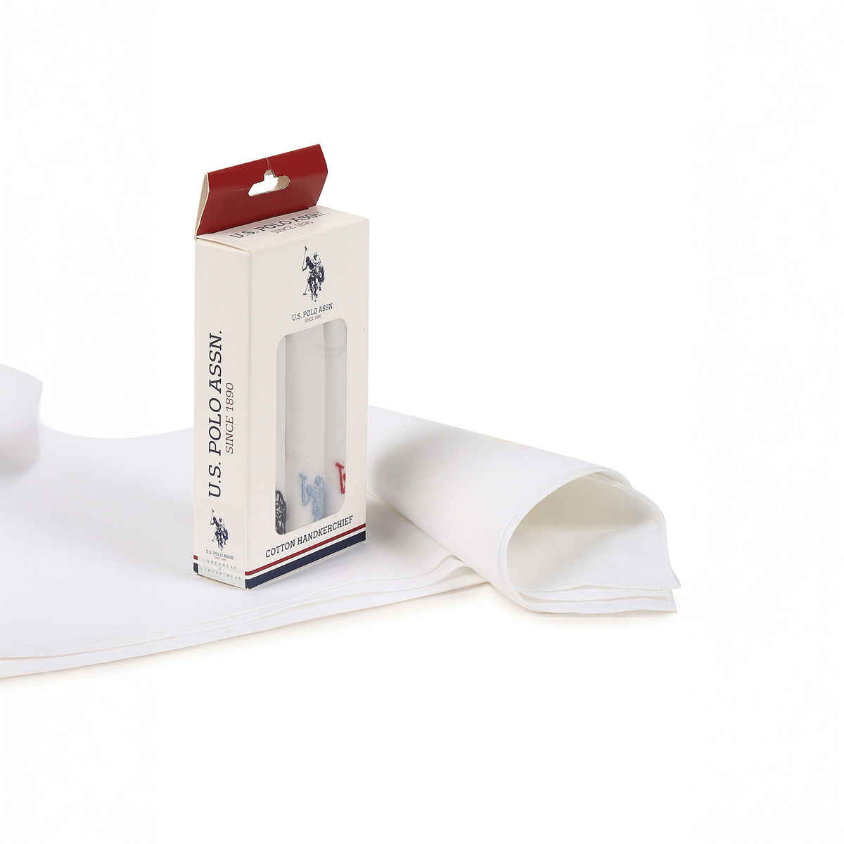 U.S. Polo Assn. Men's Pure Cotton Brand Logo Handkerchief - Pack Of 3 Assorted - One Size