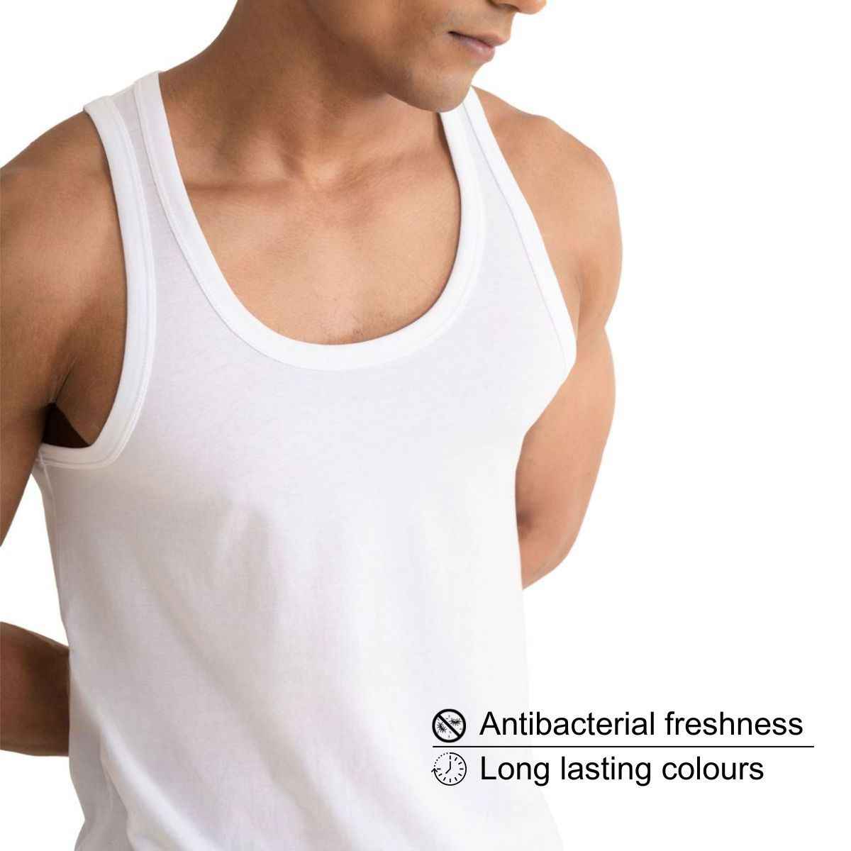 DaMENSCH Men's Vest | Neo-Cotton | Antibacterial Freshness - M