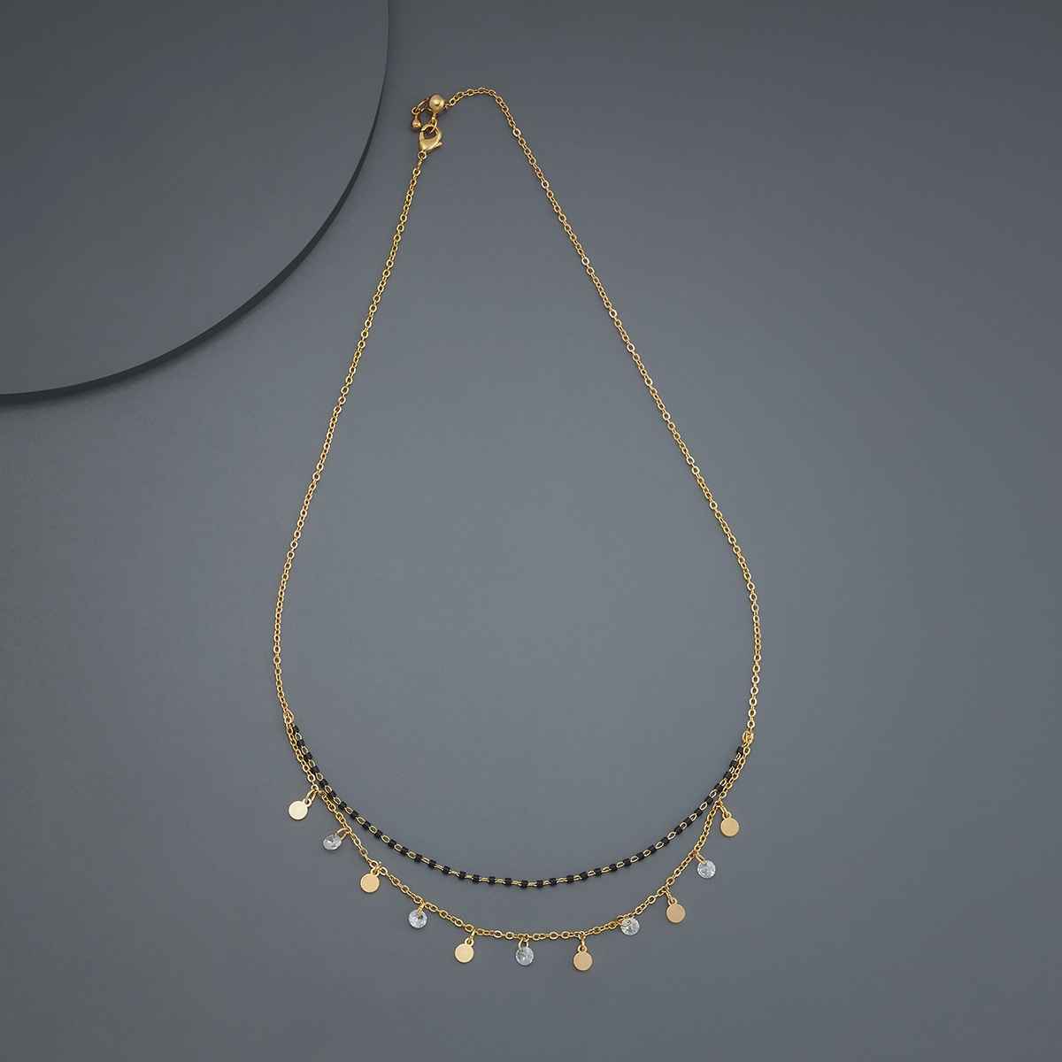 Kushal s Fashion Jewellery White Gold-Plated Zircon Trendy Mangalsutra | 441316