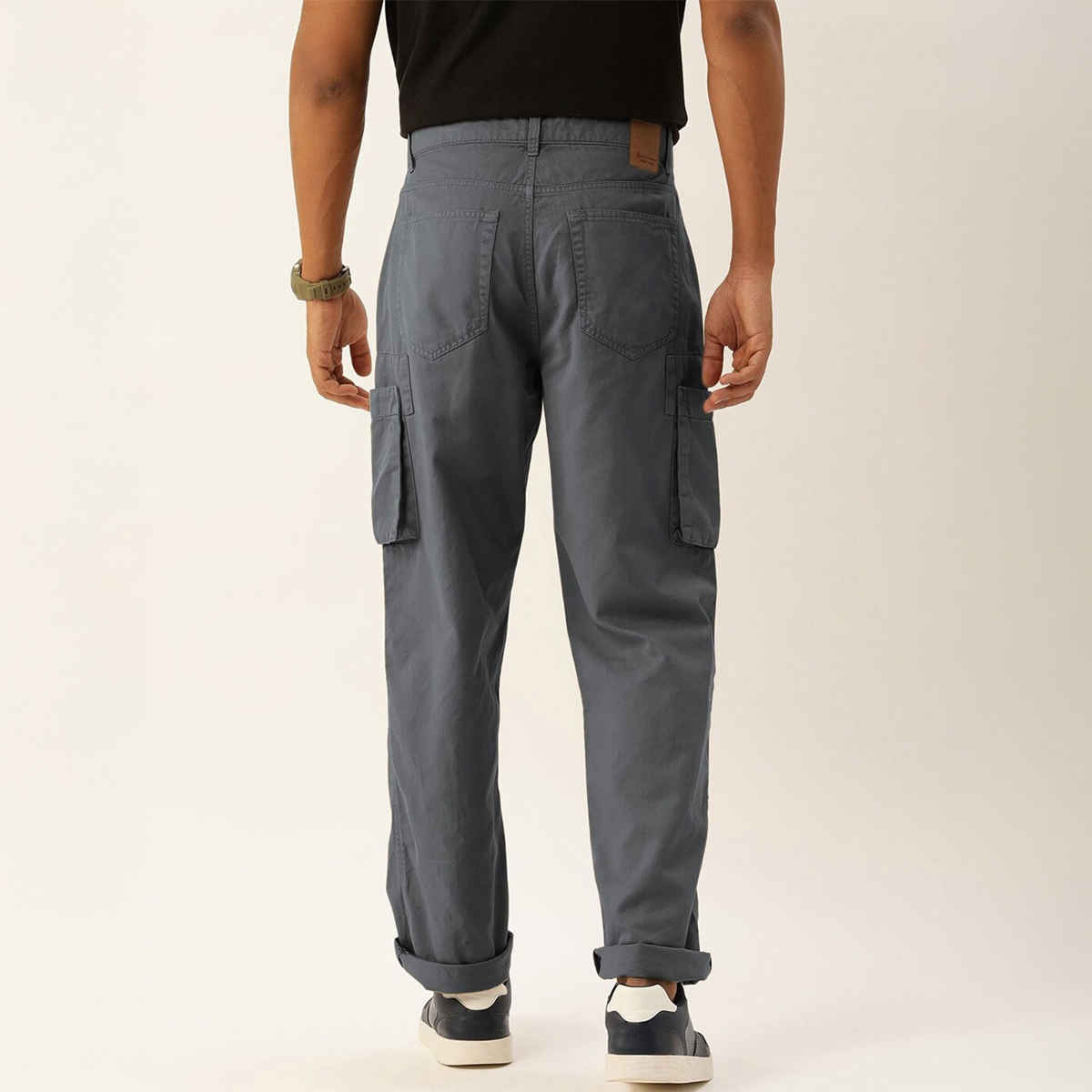 Bene Kleed Men's Straight Fit Cargo Trousers | Iron Grey - 30