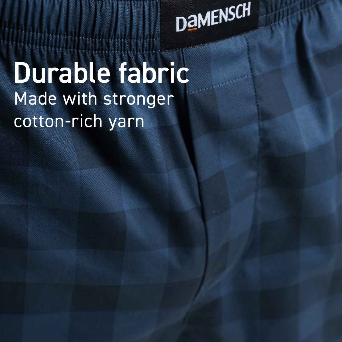 Damensch Men's Cotton Tapered Fit Pyjama| Navy | XL