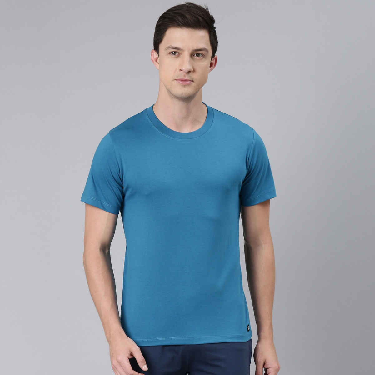 Rupa Jon Men's Round Neck T-Shirt Style | RJ 901 | Powder Blue - S