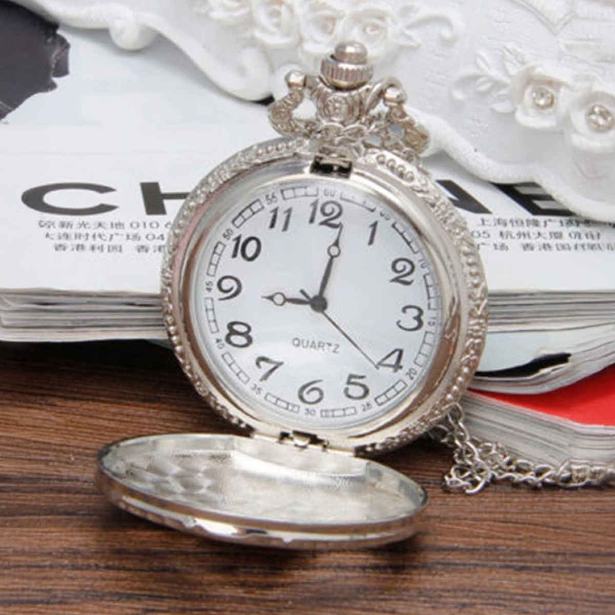Youbella Pocket Watch For Husband Unique Gift Dual Purpose Stainless Clock For Men (Ybwatch - 0030)