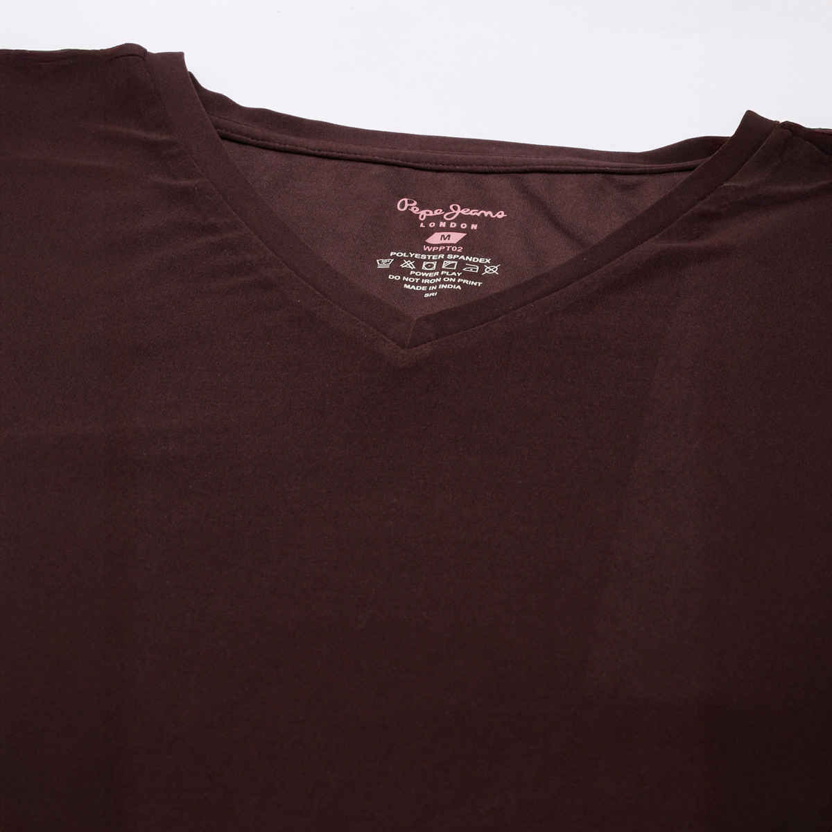 Pepe Jeans Womens Brown Dry Fit Women T-Shirt - Pack of 1 (S) Comfort Fit, Soft Fabric, Breathable