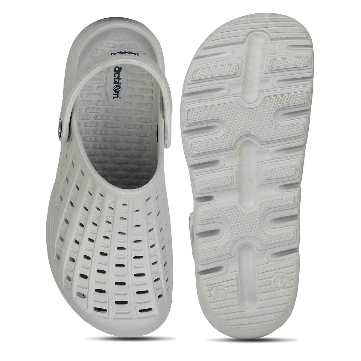 Action Clogs For Men | Ontc-134 Light Grey - UK-7