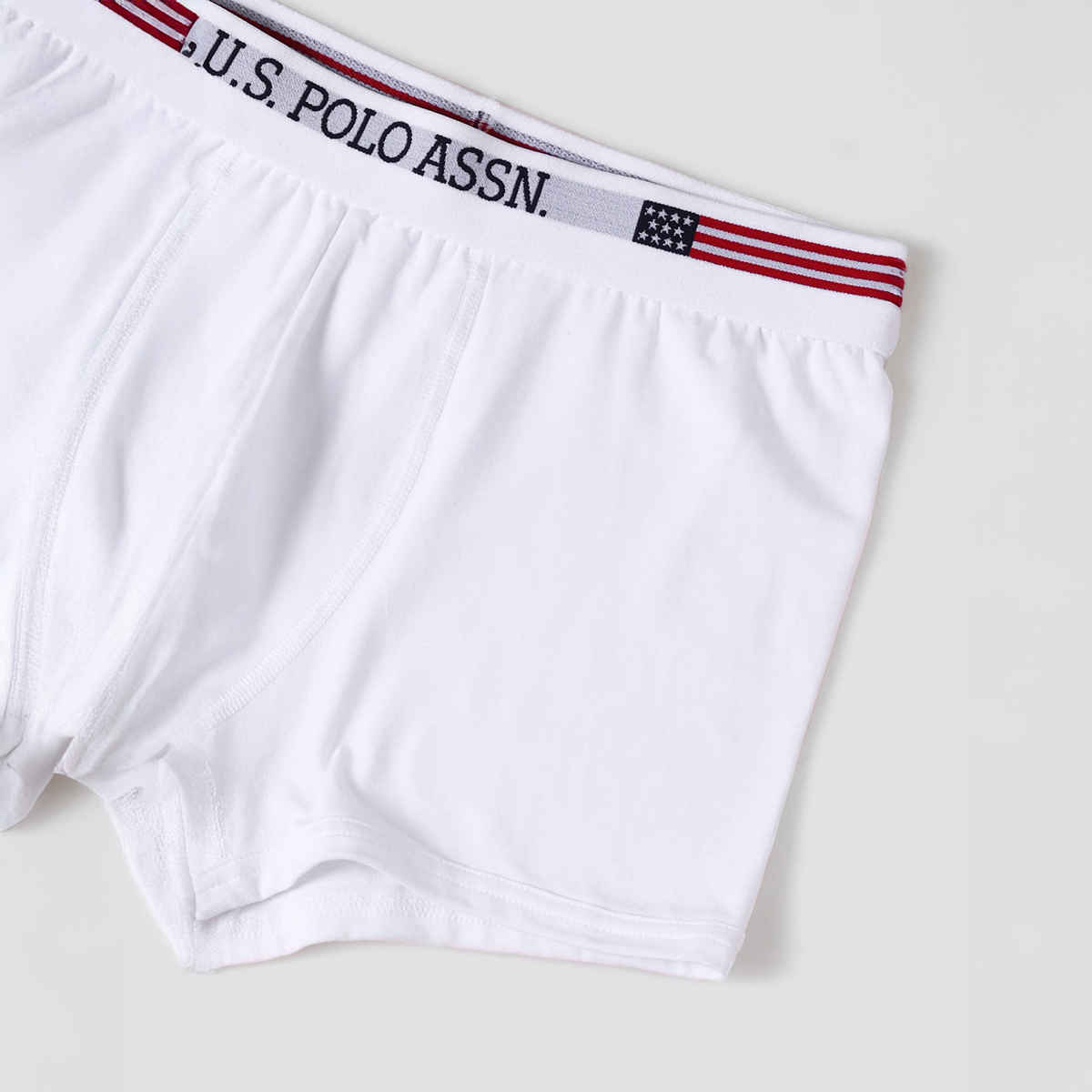 USPA Mid Rise Cotton Spandex Mens Trunk - White - S
