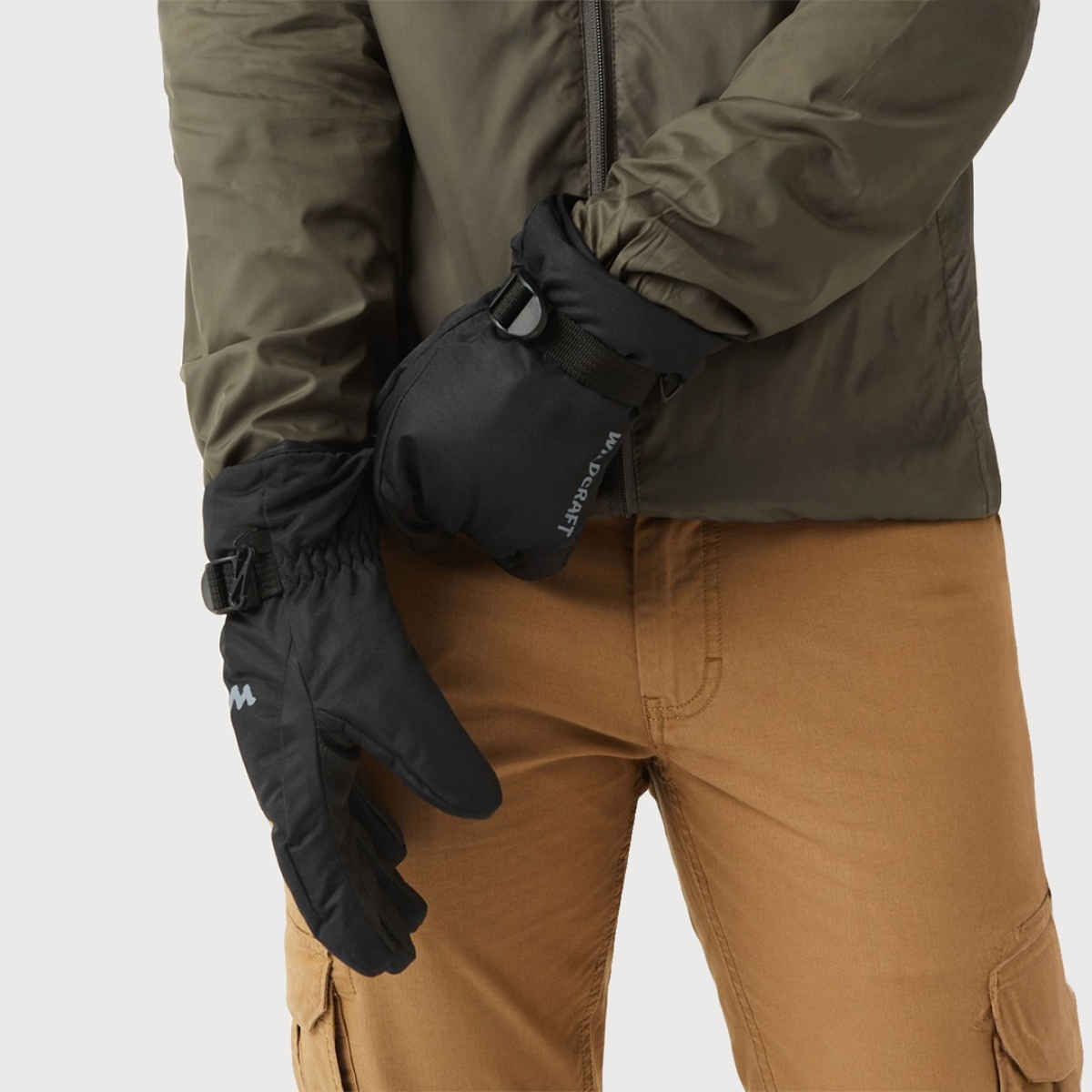 Wildcraft Unisex Solid Polyester Winter Gloves | Black - One Size