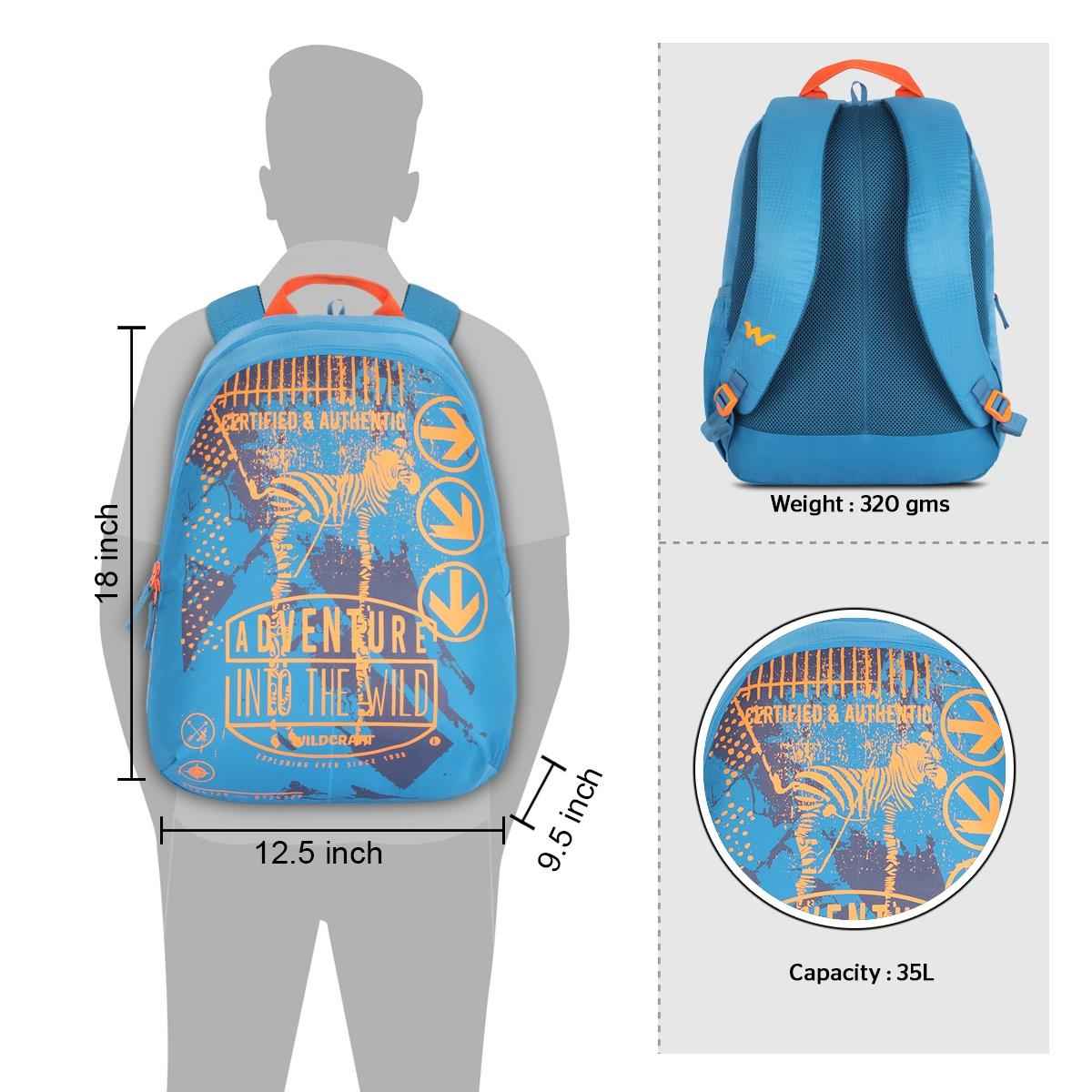 Wildcraft Unisex Polyester 30 L Backpack | Blue - M