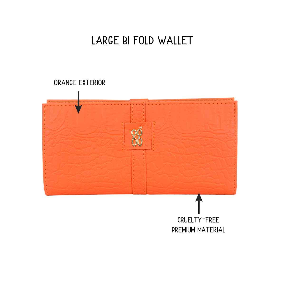 Baggit Women's Dock 2 Fold Wallets | Orange