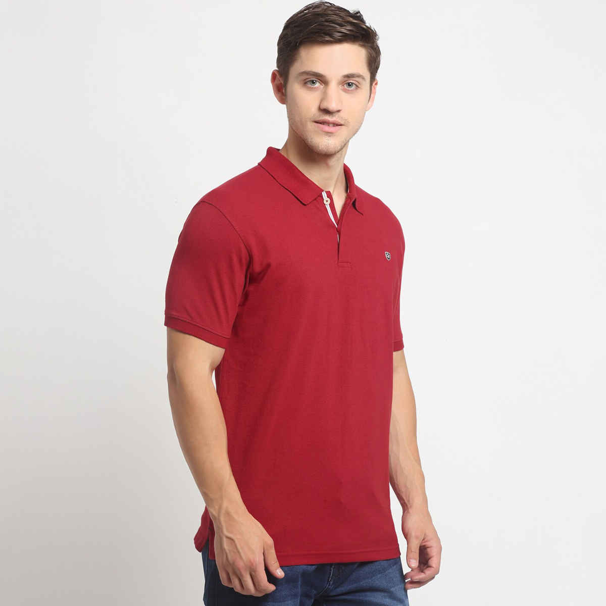 Cantabil Men's Slim Fit Polo Collar T-shirt | Burgundy - 2XL