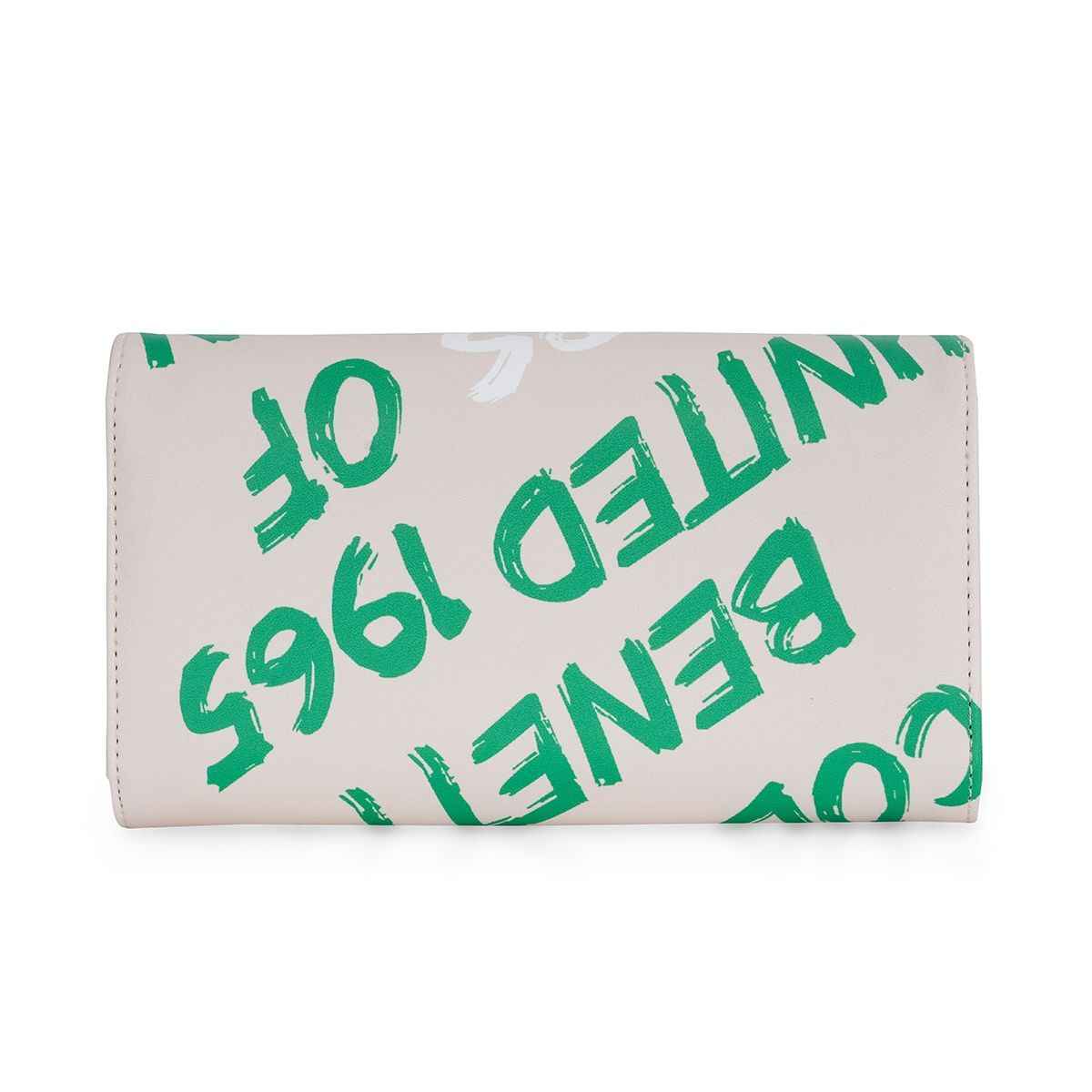 United Colors Of Benetton Women's Logo PU Wallet Handbag | White - One Size