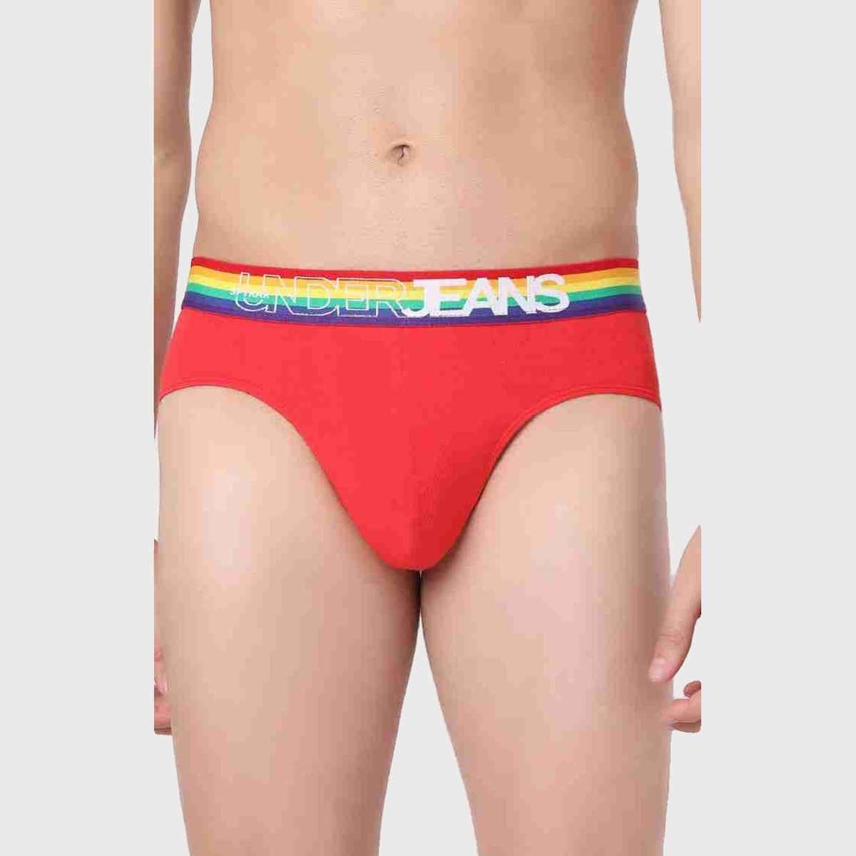 Underjeans by Spykar Mens Premium Red brief | M