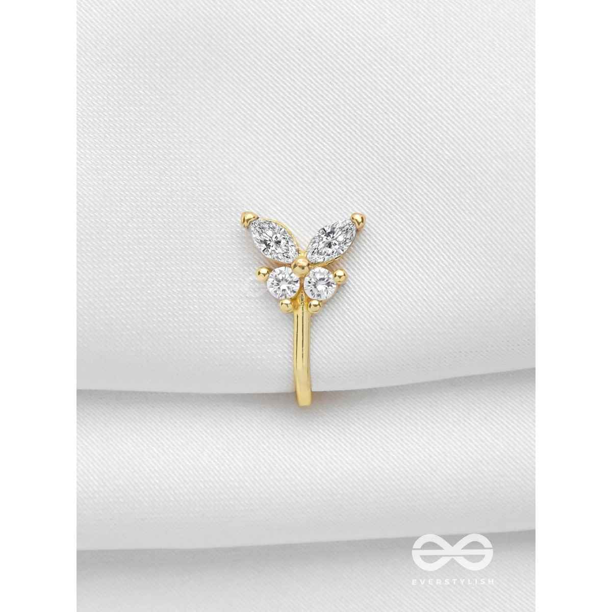 Everstylish The Butterfly Blessing - Golden Cz Nosering | Non-piercing