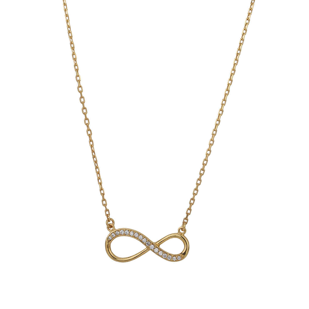 Carlton London 18kt Gold Plated with CZ Infinity Necklace for women FJN3776