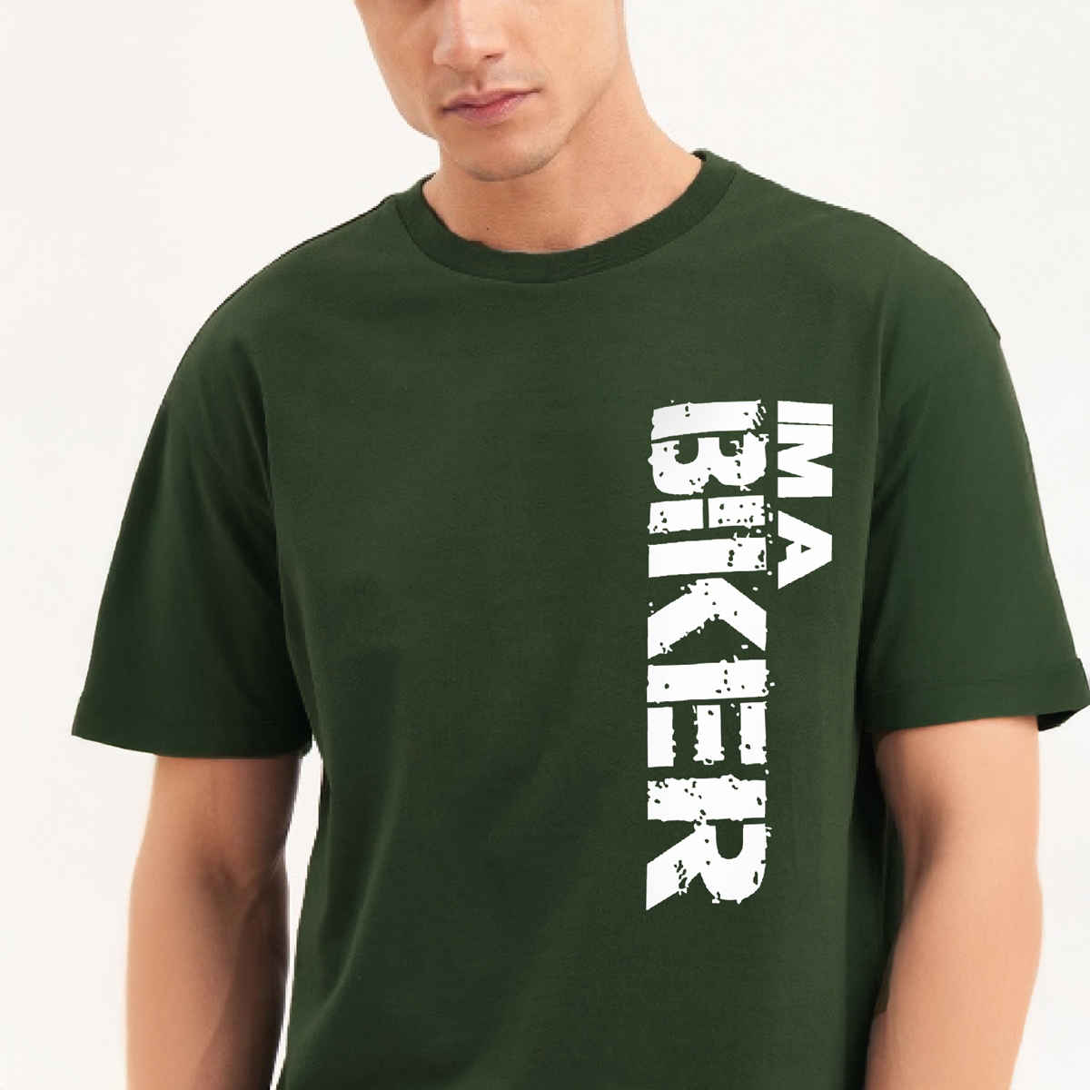 De Tees Men's Half Sleeve T-shirt | MHS-BIKER | Olive - XXL