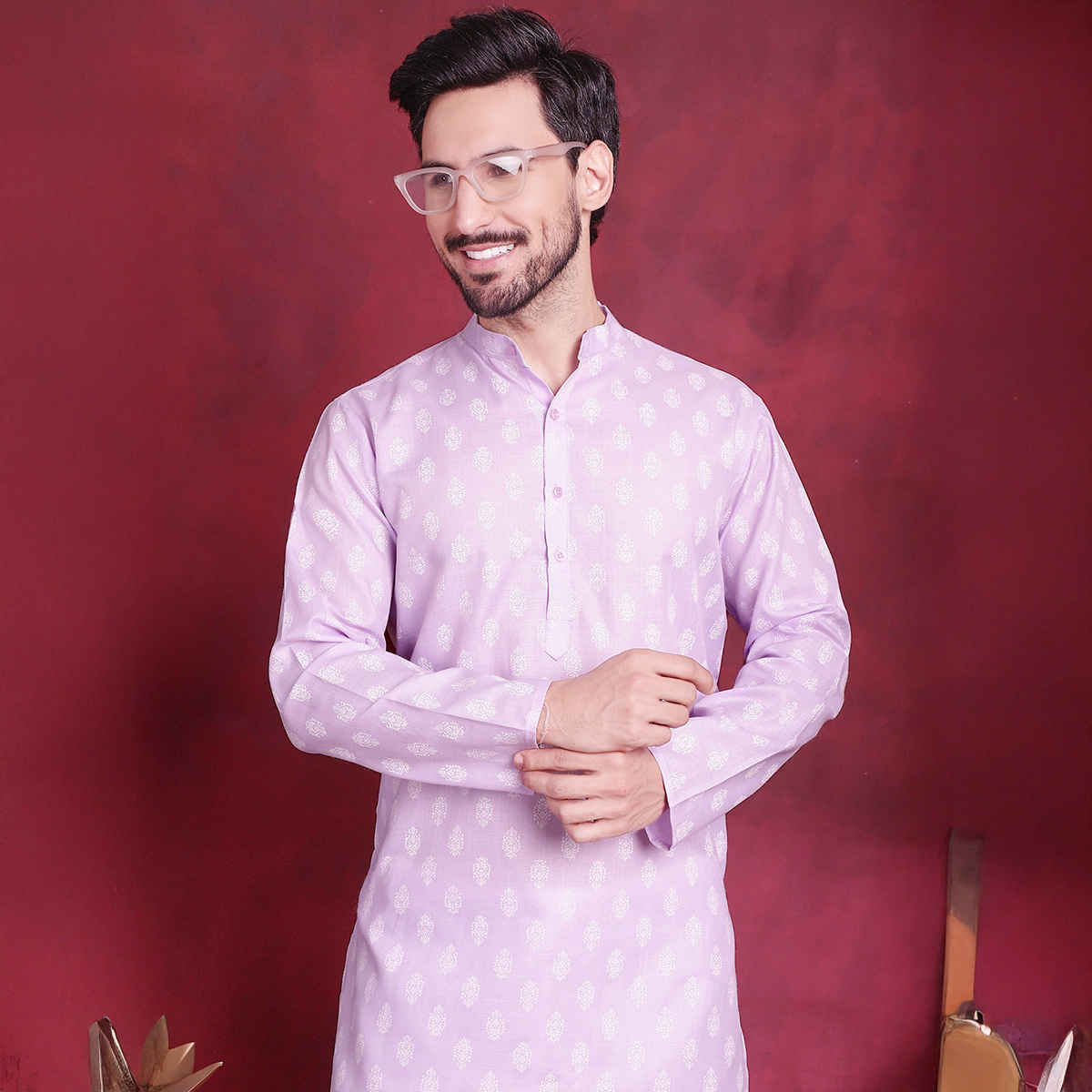Jompers Men Kurta Only Ko 650Purple L