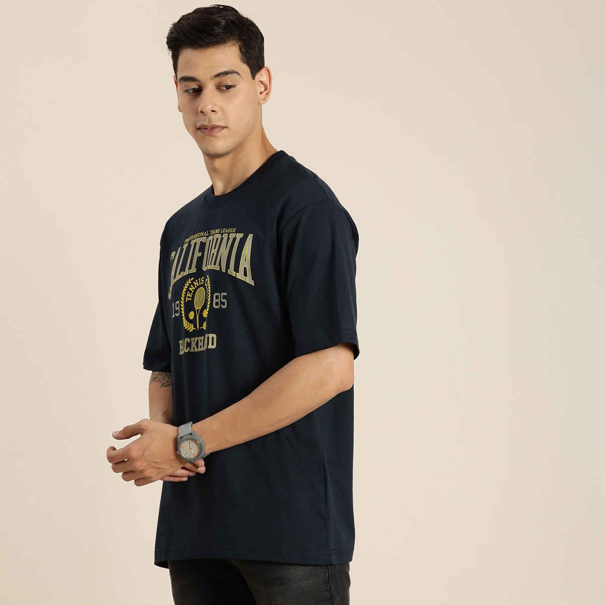 Dillinger Men's T-shirt Oversized | DLMOV054NVY | Navy - XL