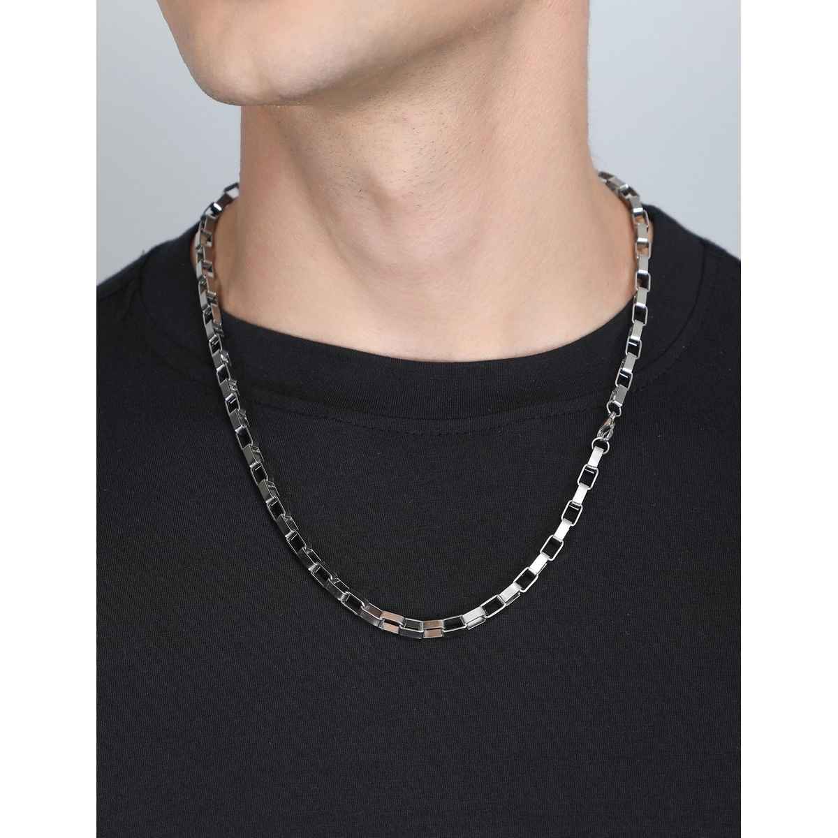 Fashion Frill Men's Interlink Chain Silver 24 Inches