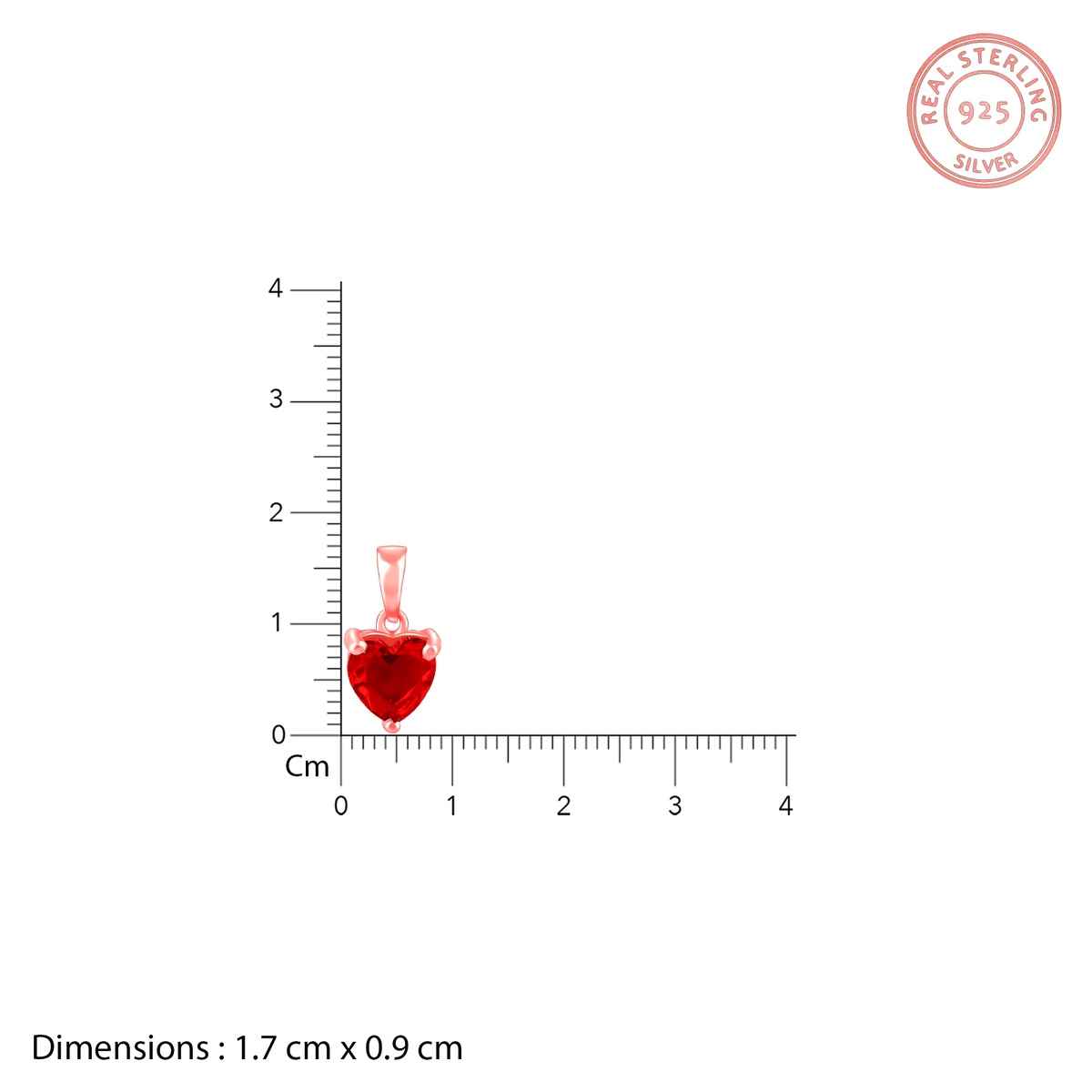 Giva Rose Gold Loving in Red Pendant With Link Chain