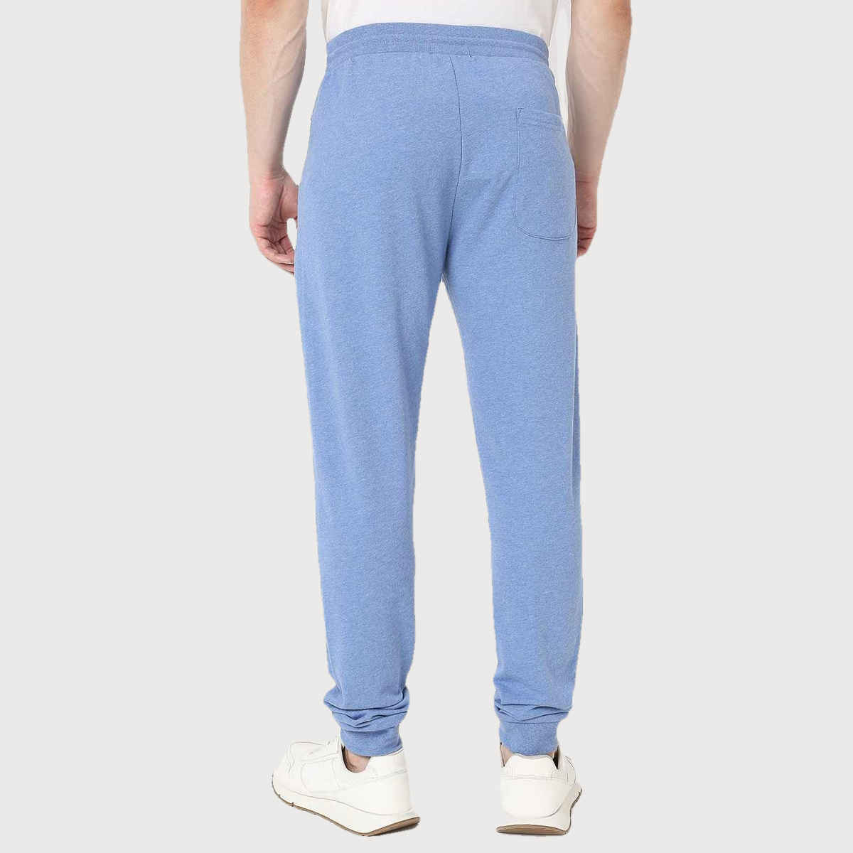 Underjeans by Spykar Men's Pure Cotton Pyjama | Blue Melange - M