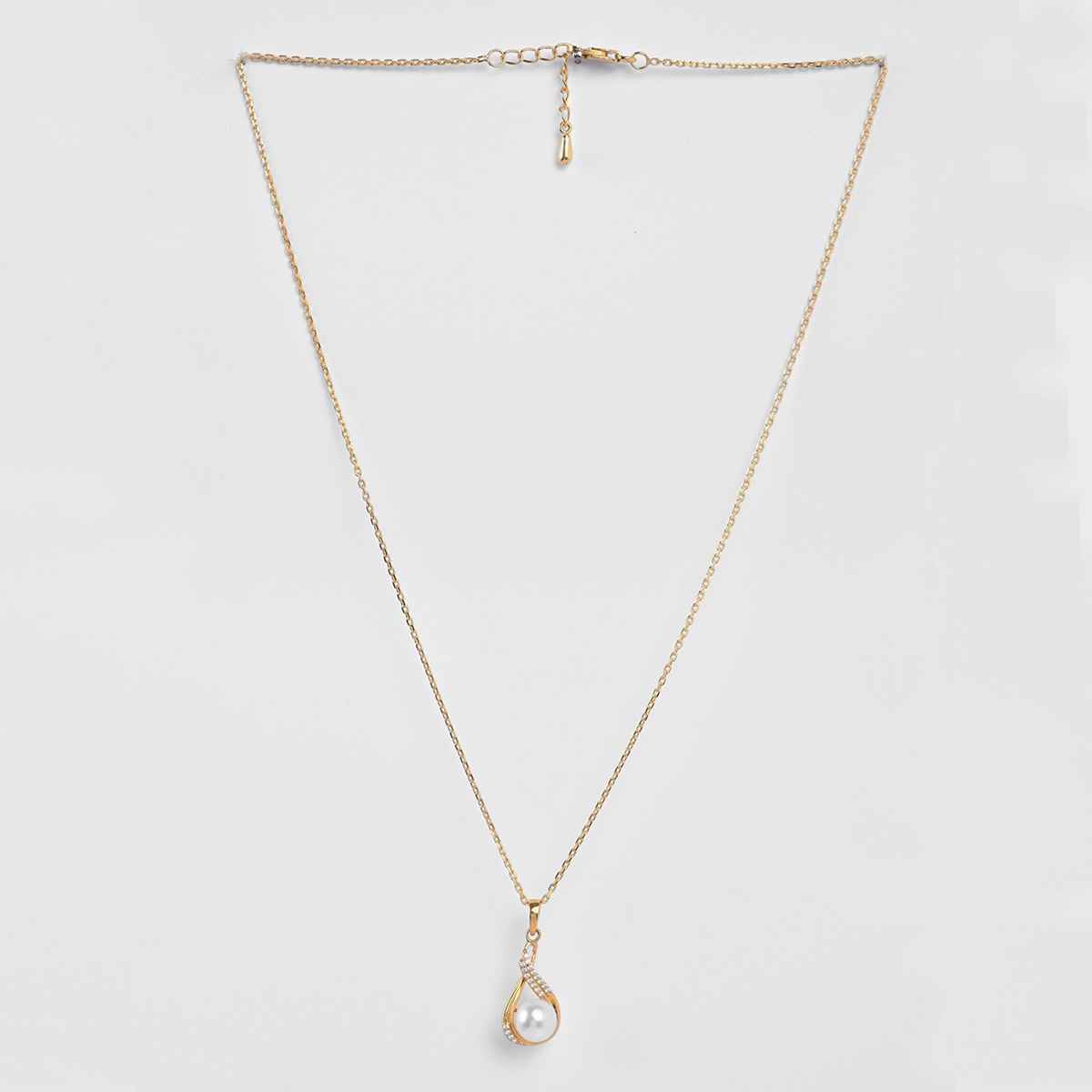 Clara 925 Sterling Silver Esin Real Pearl Pendant Chain Necklace | Gold Plated | Swiss Zirconia