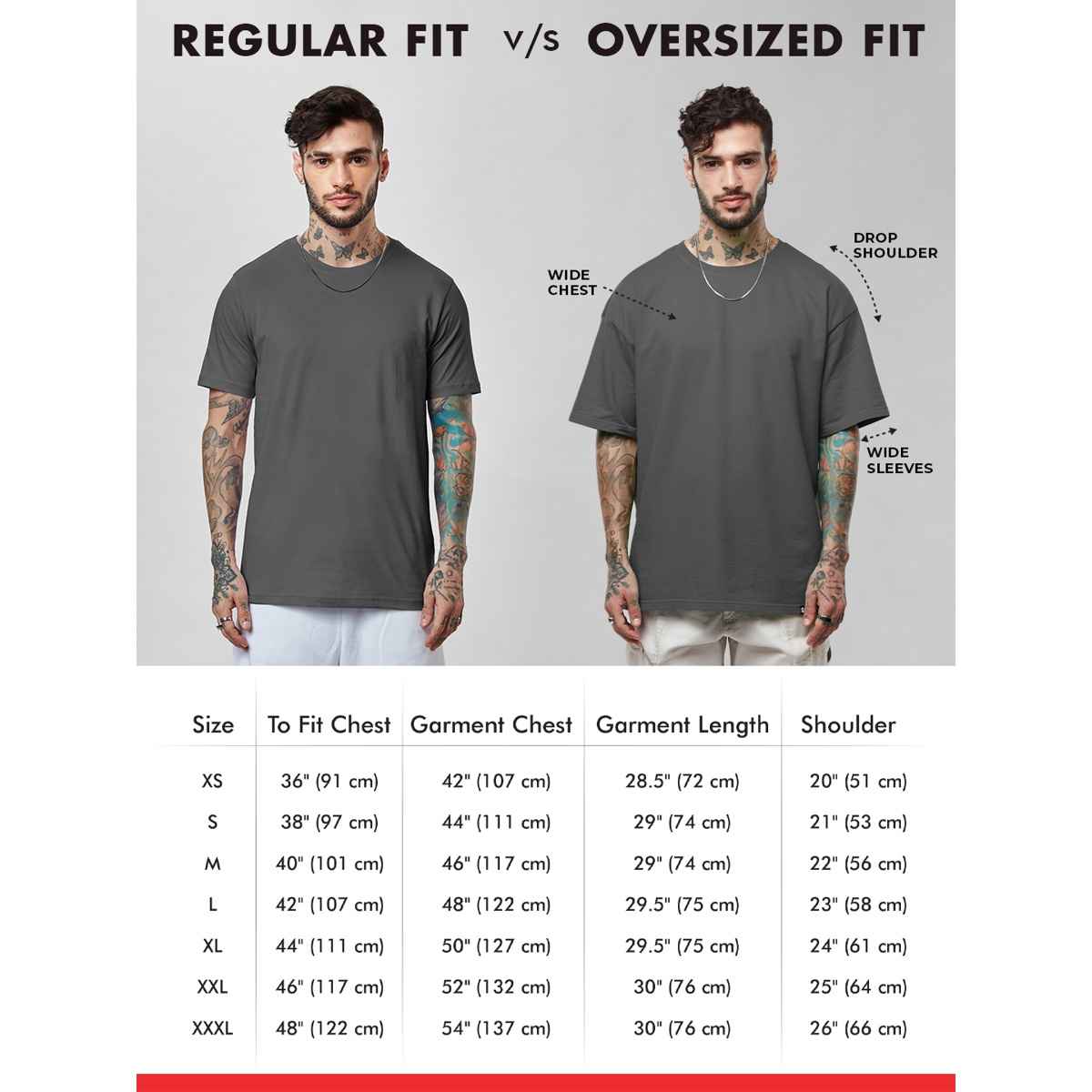 The Souled Store Men's Solids Oversized T-shirt | Grey - M