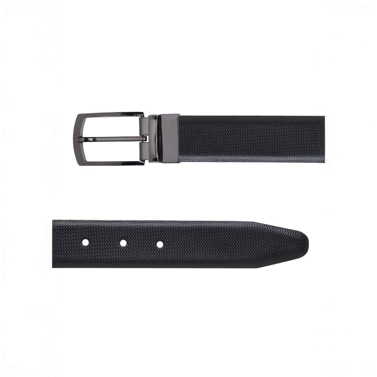 Teakwood Men's Solid Leather Reversible Belt | Black and Brown - 44 Inches