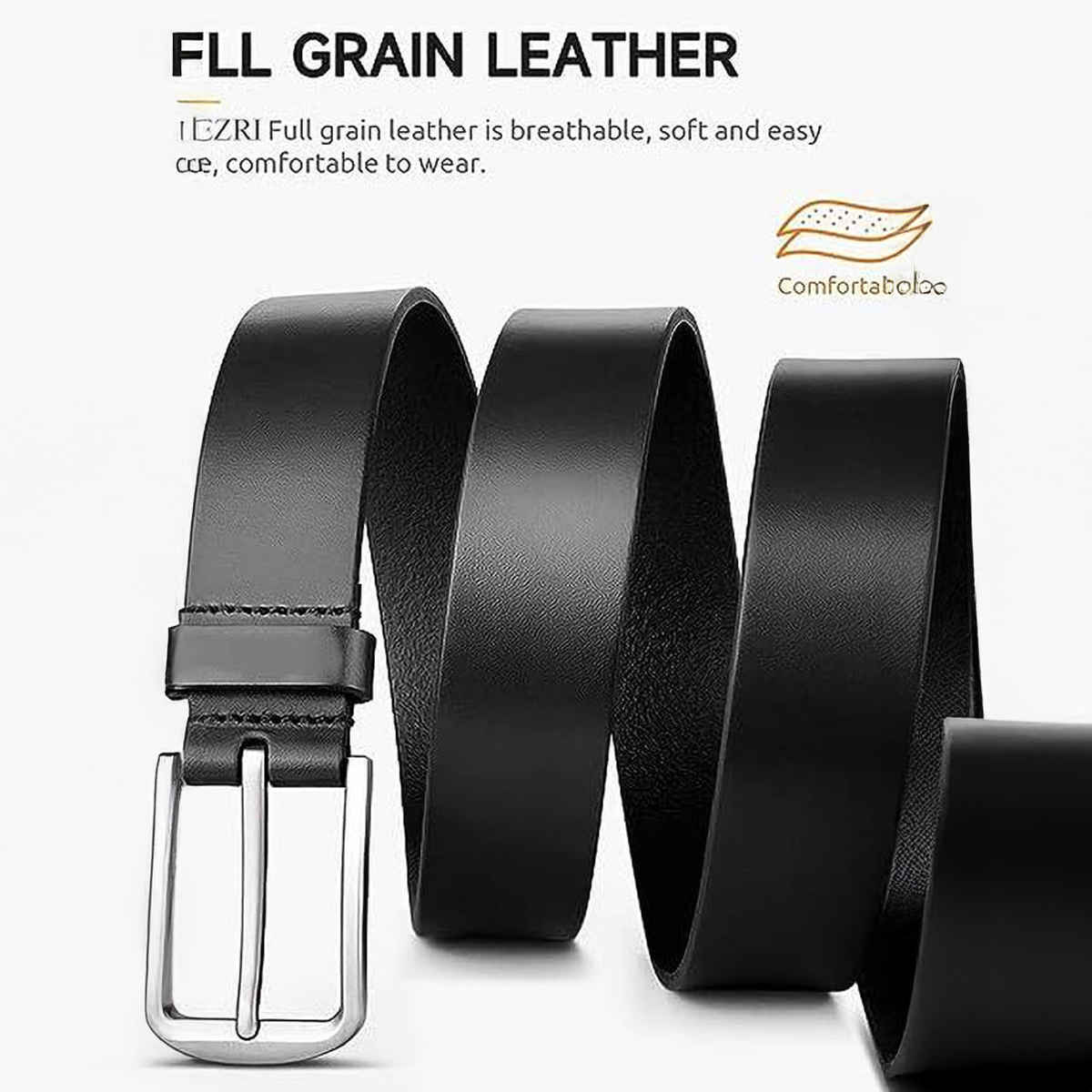 Kaezri Genuine Leather Black Belt for Men | Ddkatabl - 38