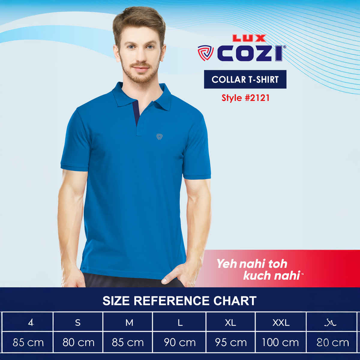 Lux Cozi Men's Cotton Polo T-Shirt, Meroon, S