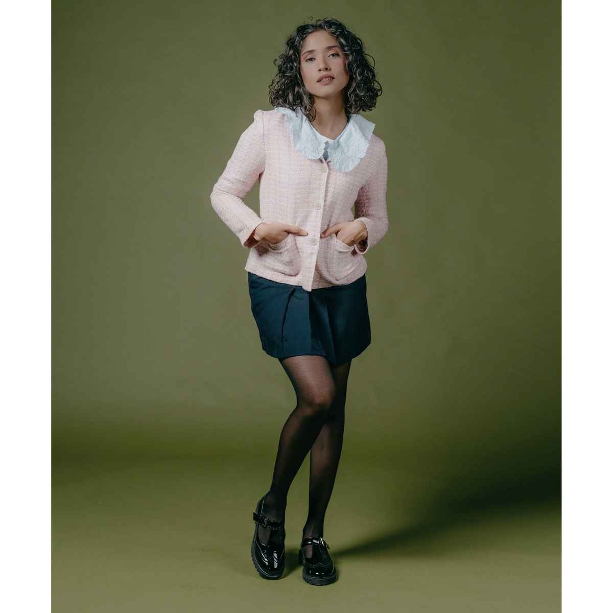 Theater Criss cross Stockings | Black - Free Size