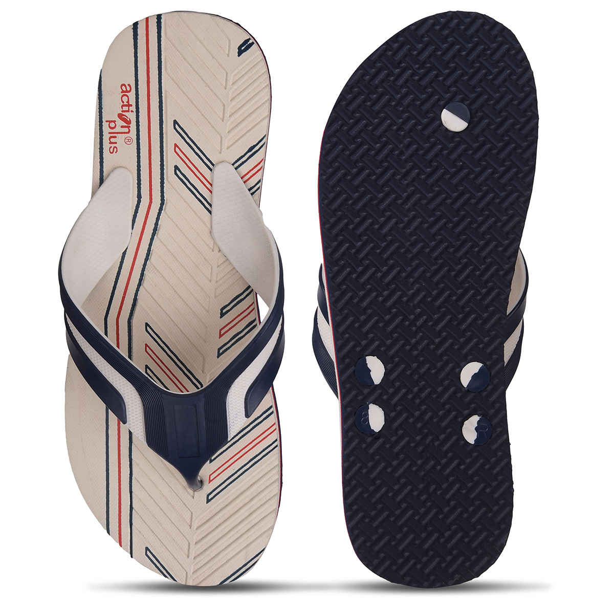 Action Slipper For Men | Ontm-40 White-Blue - UK-7
