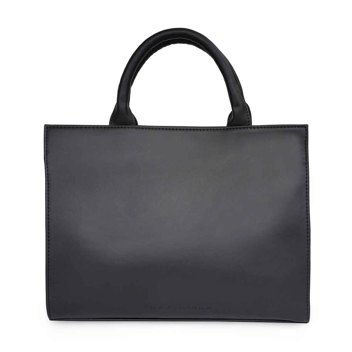 United Colors Of Benetton Women's PU 15.5 L Long Handle Tote Bag | Black - Free Size
