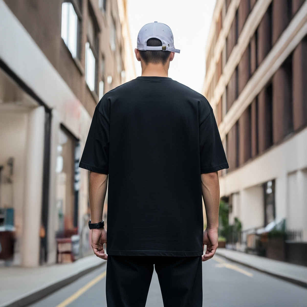 BENNY BROOKS Men's Round Neck half sleeve Oversized T-shirt |AA(ARN)BLACK152 | Black - M