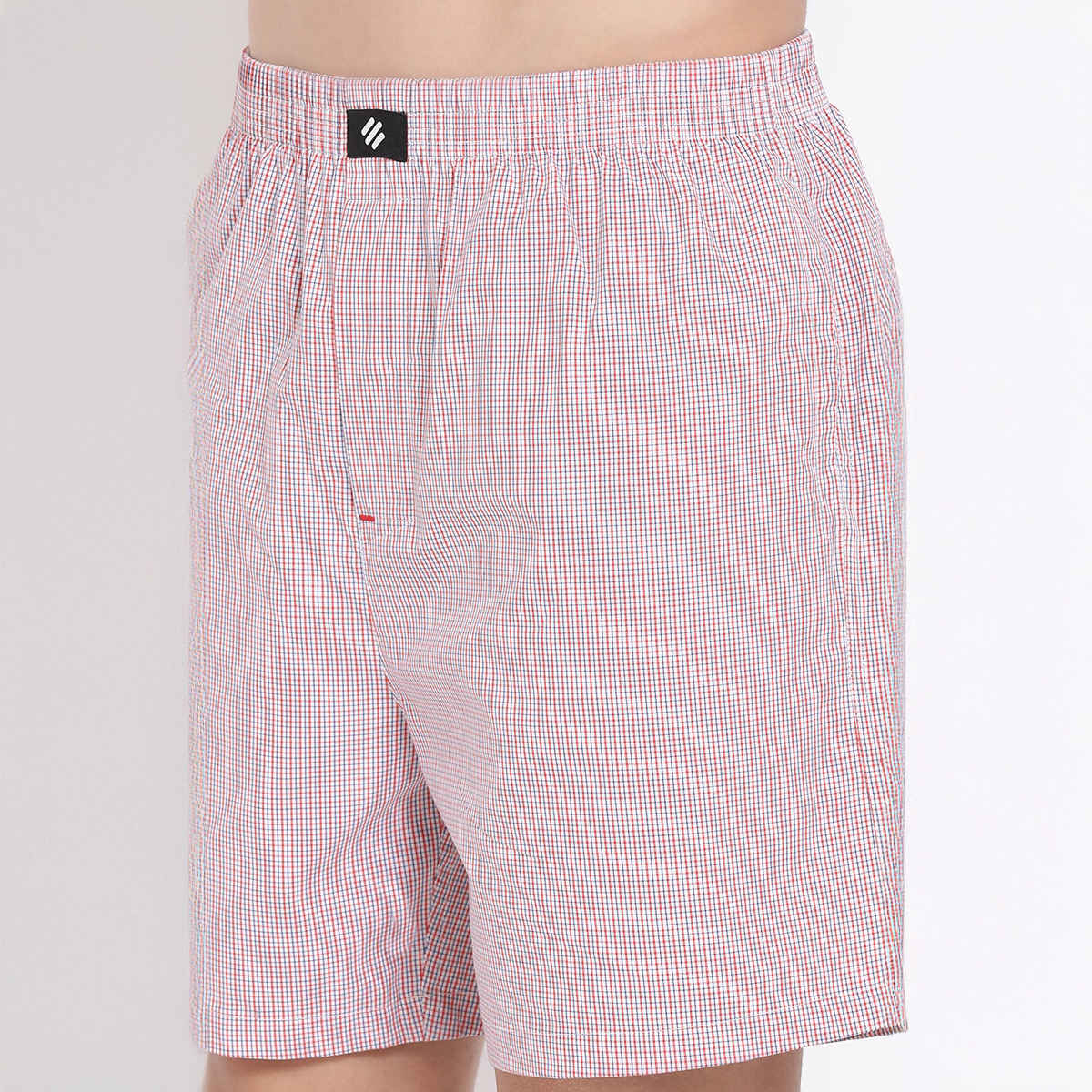 Onn Lightweight & Breathable Cotton Checkered Shorts | Multicolor | Size S | Pack Of 2