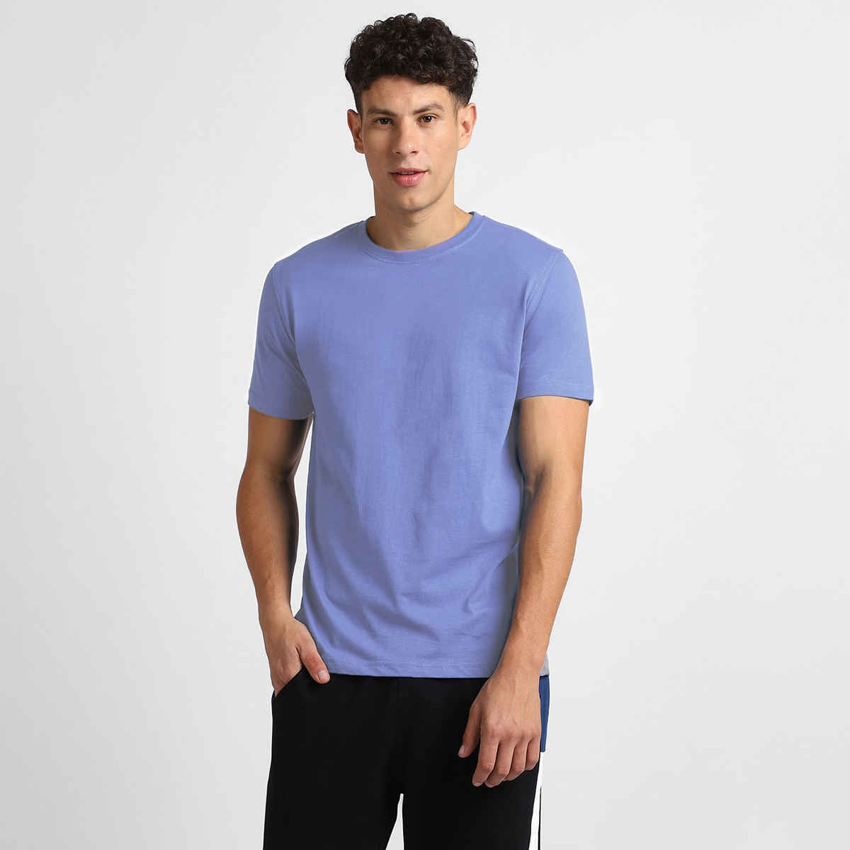 Nobero Men's Plain Classic Fit T-shirt | Periwinkle - XXL